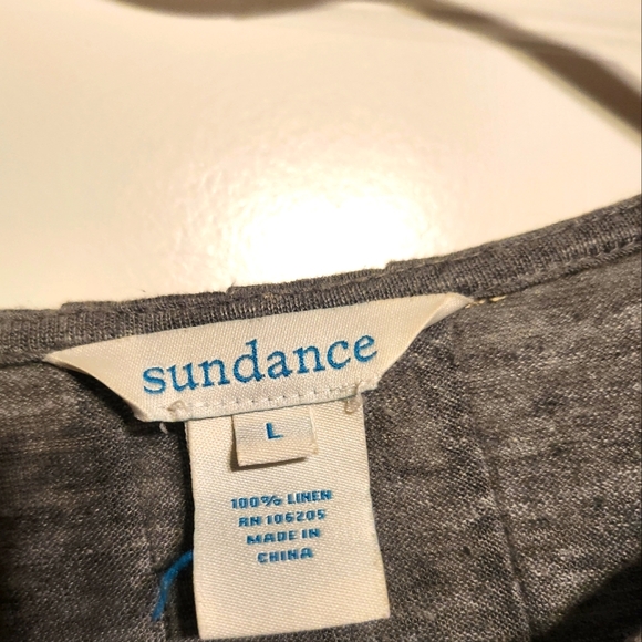 Sundance Grey Linen Large Top with Embroidery - Picture 2 of 8